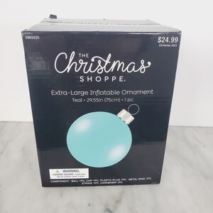 Christmas Shoppe Inflatable EXTRA LARGE Ornament 29.5" Teal NIB Great Fun